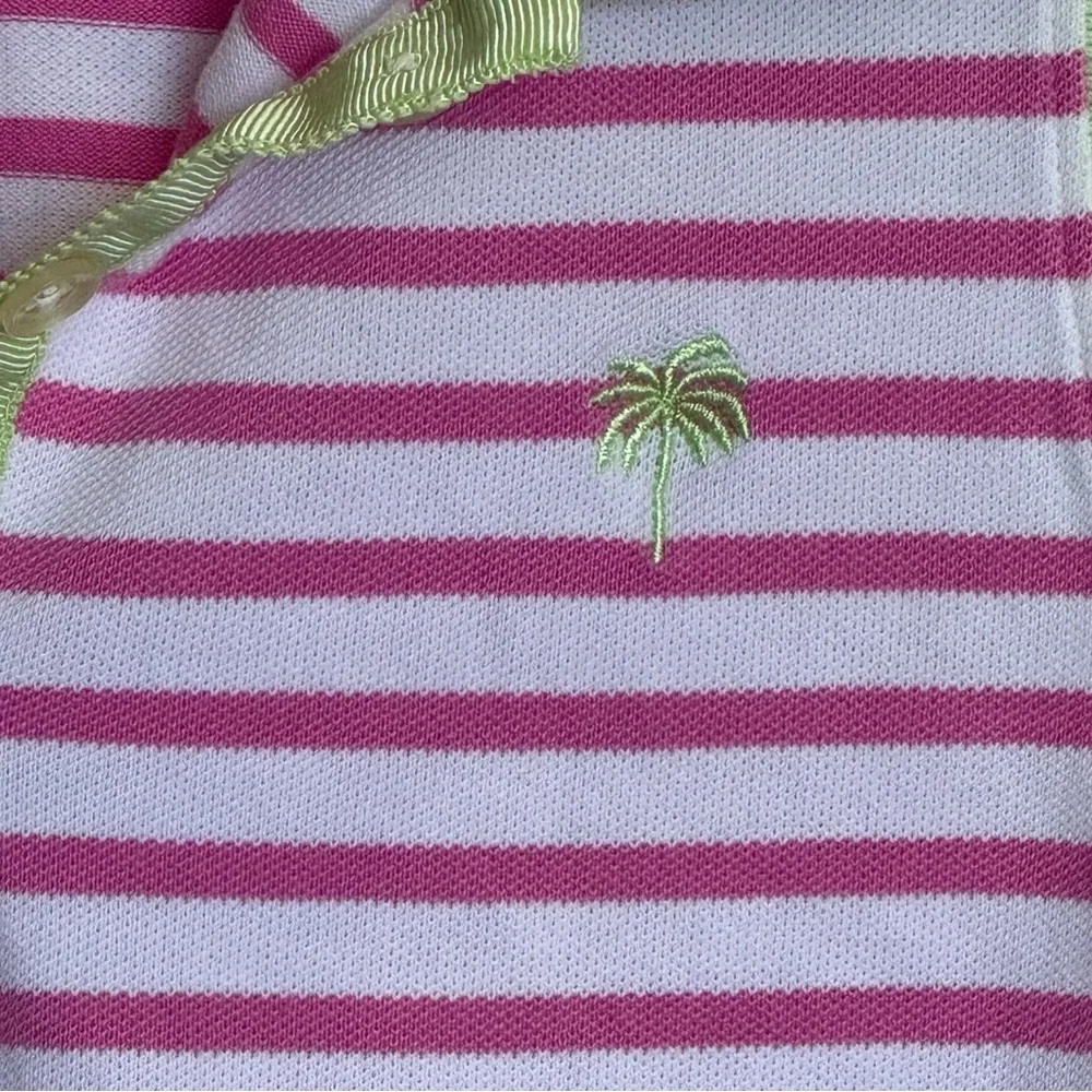 Lilly Pulitzer Vintage White Label Sleevless Striped Polo Shirt Sz M - Picture 5 of 8